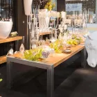 Prostokątny stół z drewna dębowego i stali Frodo Viadurini