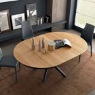 Okrągły rozkładany stół do jadalni z drewnianym blatem Made in Italy - Crodino Viadurini