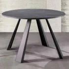 Okrągły stół do jadalni z możliwością przedłużenia do 370 cm z drewna i metalu - Caimano Viadurini