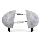 Okrągły stół do jadalni z możliwością przedłużenia do 370 cm z drewna i metalu - Caimano Viadurini