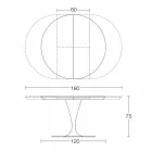 Okrągły rozkładany stół do jadalni z ceramiki Laminam Made in Italy - Lupetto Viadurini