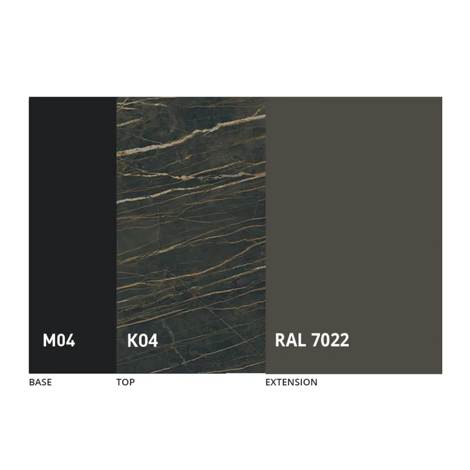 Okrągły rozkładany stół do jadalni z ceramiki Laminam Made in Italy - Lupetto Viadurini