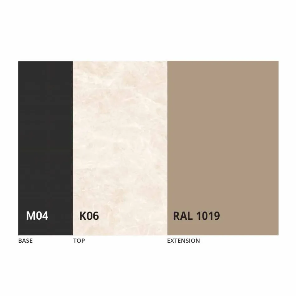 Okrągły rozkładany stół do jadalni z ceramiki Laminam Made in Italy - Lupetto Viadurini