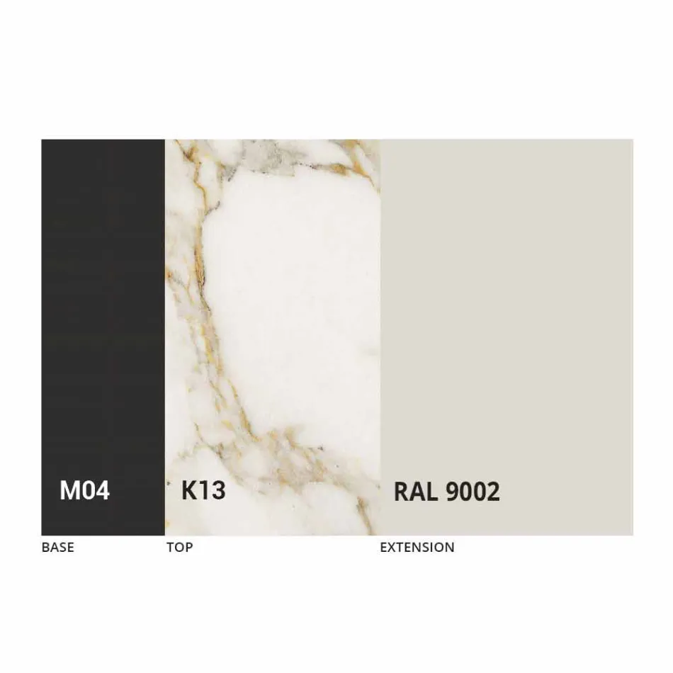 Okrągły rozkładany stół do jadalni z ceramiki Laminam Made in Italy - Lupetto Viadurini