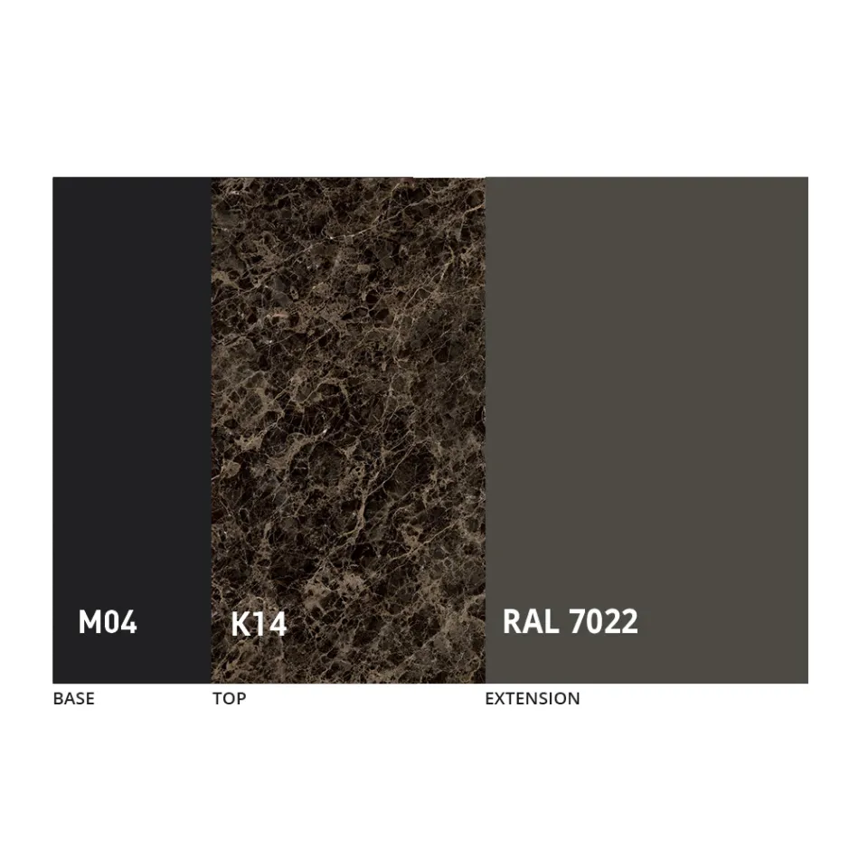 Okrągły rozkładany stół do jadalni z ceramiki Laminam Made in Italy - Lupetto Viadurini