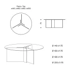 Okrągły stół do jadalni z podstawą i szklanym blatem Made in Italy - Charles Viadurini