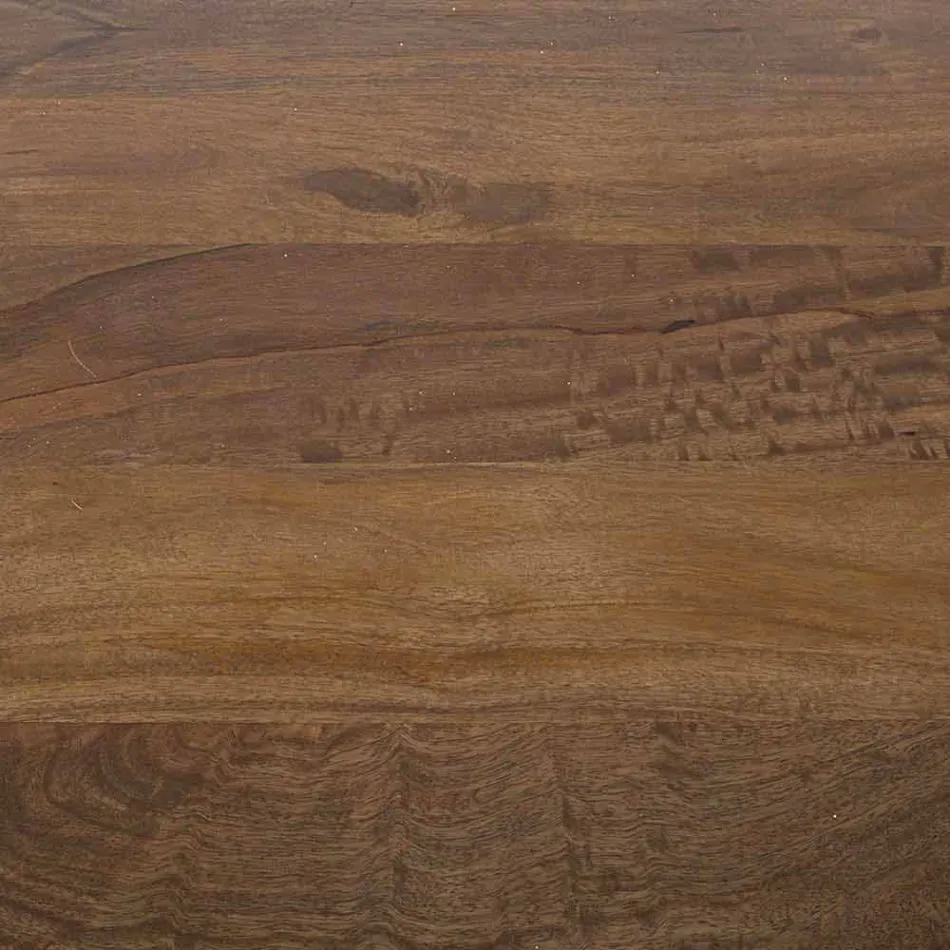 Okrągły stół do jadalni Homemotion z blatem z drewna mango - Rondolo Viadurini