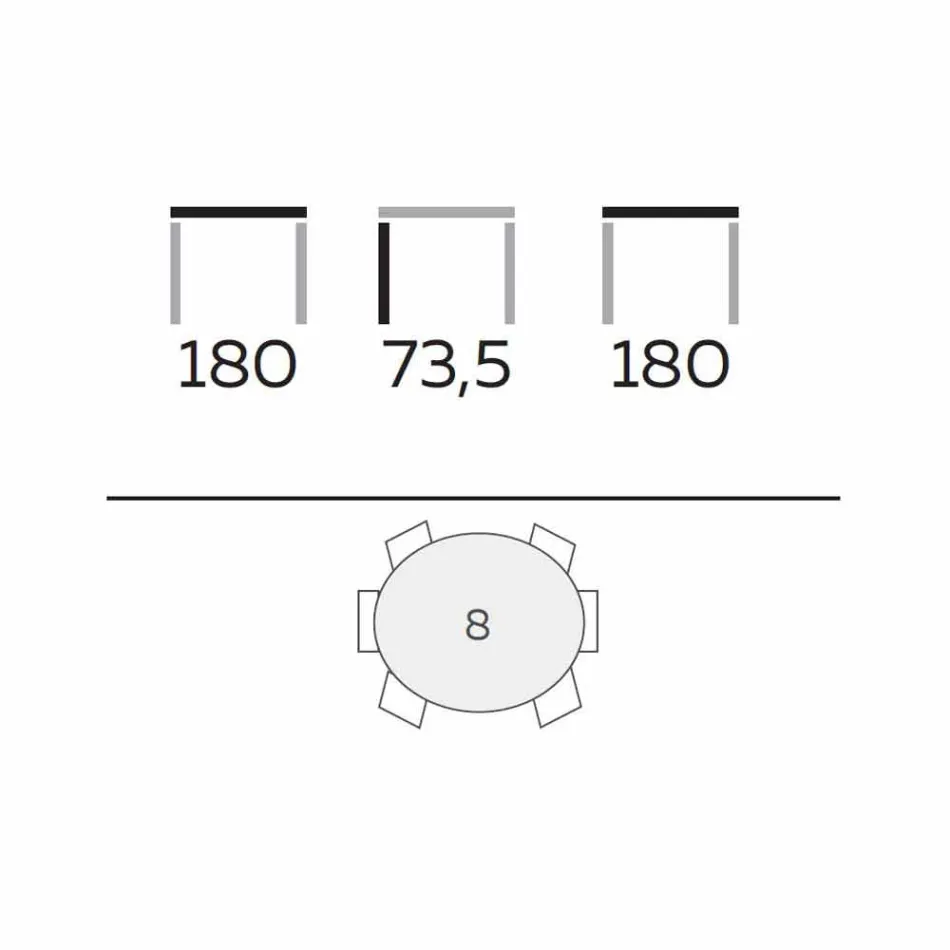 Okrągły stół do jadalni z polerowanej kamionki i drewna Made in Italy - Madame Viadurini