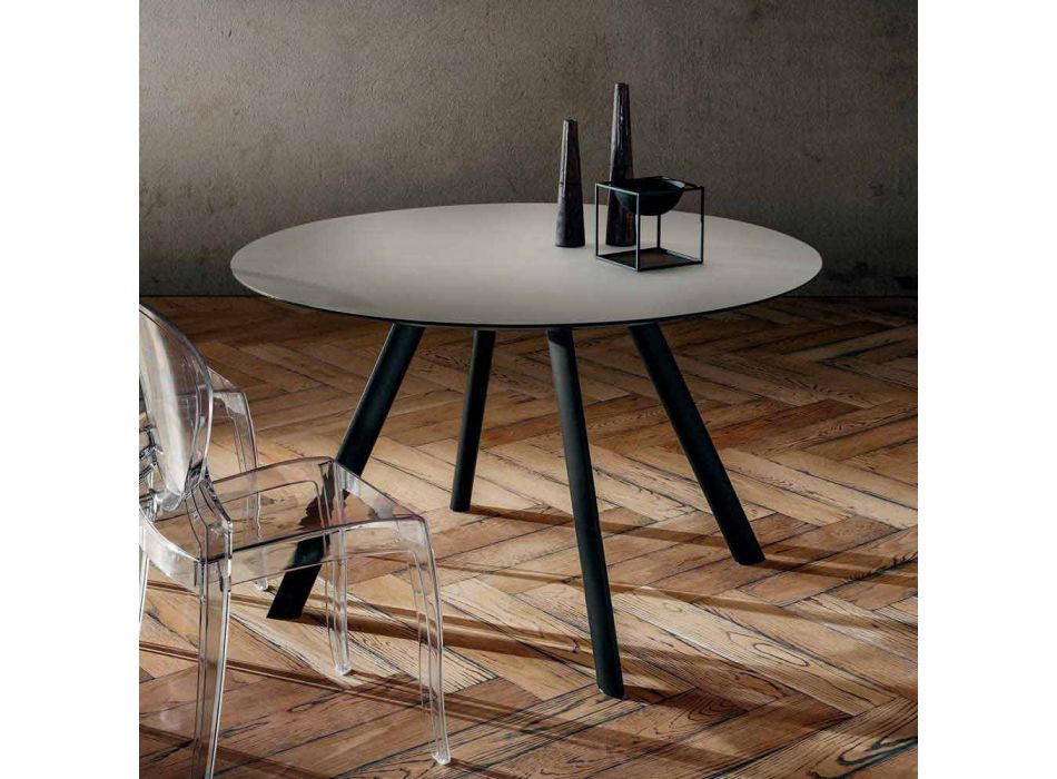 Okrągły stół do jadalni z laminowanego Fenix Made in Italy - Lingotto Viadurini