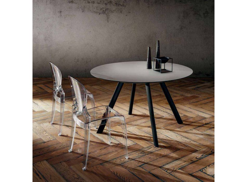 Okrągły stół do jadalni z laminowanego Fenix Made in Italy - Lingotto Viadurini