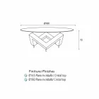 Okrągły stół z drewna ze szklanym blatem Bao, nowoczesny design Viadurini