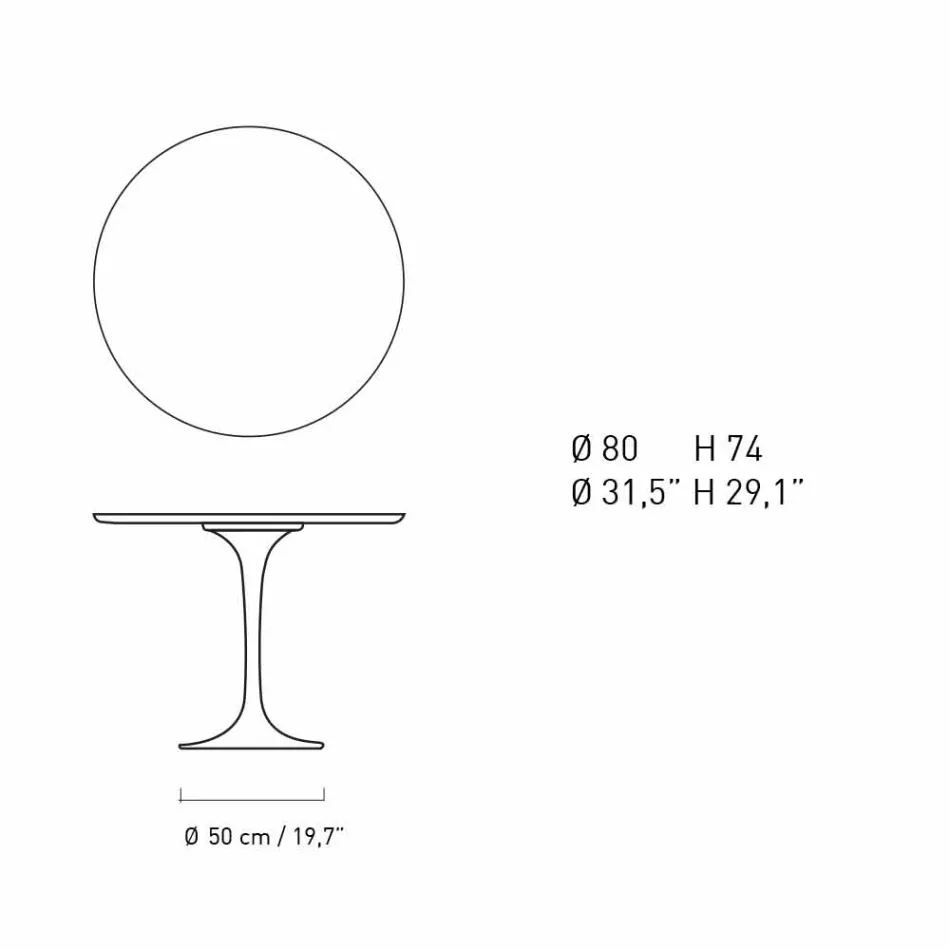Okrągły stół do jadalni z marmuru i malowanego aluminium Made in Italy - Superb Viadurini