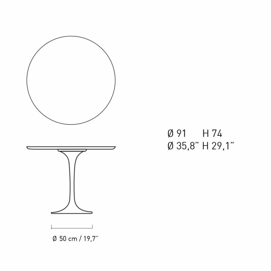 Okrągły stół do jadalni z marmuru i malowanego aluminium Made in Italy - Superb Viadurini