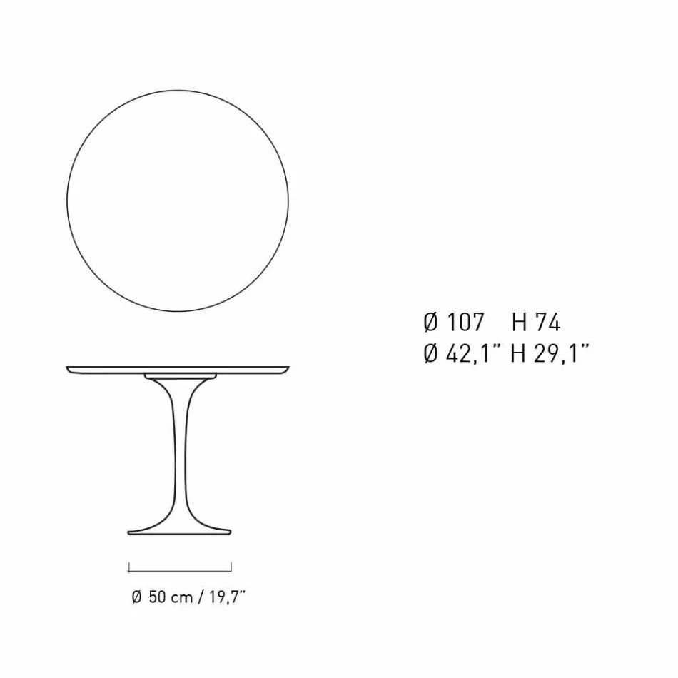 Okrągły stół do jadalni z marmuru i malowanego aluminium Made in Italy - Superb Viadurini