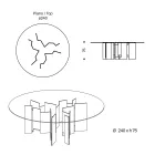 Okrągły stół do jadalni z wyjątkowo przezroczystego lub dymionego szkła Made in Italy - Thommy Viadurini