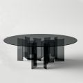 Okrągły stół do jadalni z wyjątkowo przezroczystego lub dymionego szkła Made in Italy - Thommy