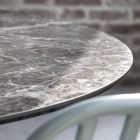 Okrągły stół do jadalni ze szkła ceramicznego i metalu Made in Italy - Alfero Viadurini