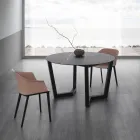 Okrągły stół do jadalni z metalu i laminowanego Hpl Made in Italy - Bastiano Viadurini