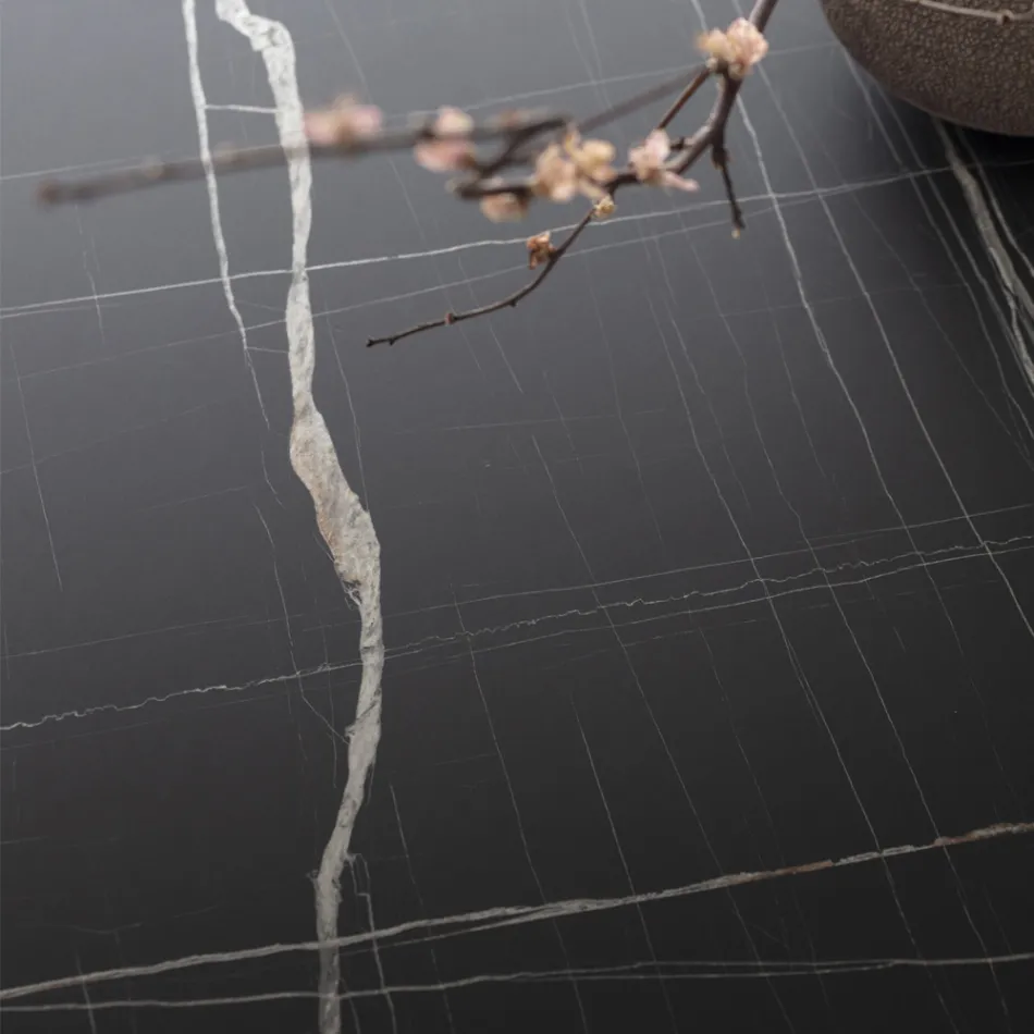 Okrągły stół do jadalni z metalu i laminowanego Hpl Made in Italy - Bastiano Viadurini