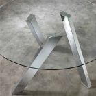 Okrągły stół z szklanym blatem w Adamie, nowoczesny design Viadurini