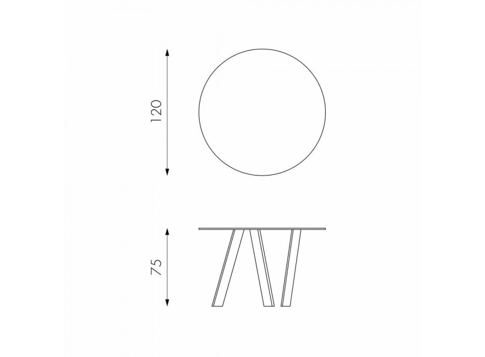 Okrągły stół ze szklanym blatem Adamo, nowoczesny design Viadurini