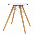 Okrągły stół do jadalni z drewna i blatu HPL, 4 elementy - drewno Faz firmy Vondom