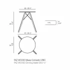 Okrągły stół do jadalni z drewna i blatu HPL, 4 elementy - drewno Faz firmy Vondom Viadurini