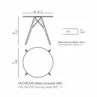Okrągły stół do jadalni z drewna i blatu HPL, 4 elementy - drewno Faz firmy Vondom Viadurini