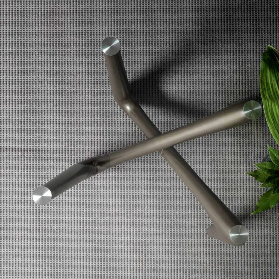 Okrągły stół do jadalni z przezroczystego szkła i poliuretanowych nóg - Stalto Viadurini