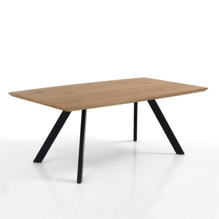 Stół do salonu ze stalowymi nogami i blatem z MDF - Terullio Viadurini