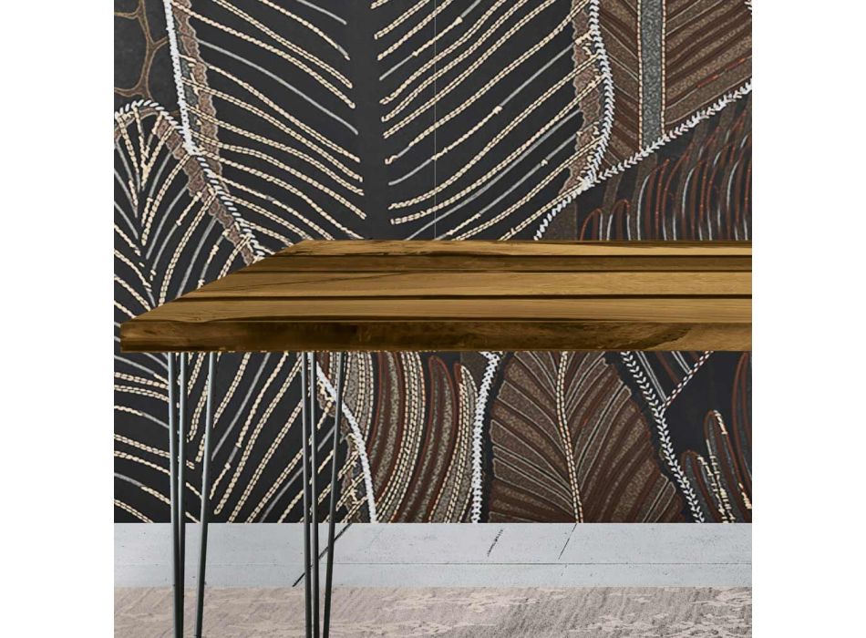 Stół do salonu z dębu i kolorowej żywicy epoksydowej Made in Italy - Magnus Viadurini