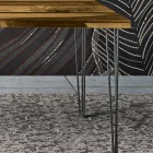 Stół do salonu z dębu i kolorowej żywicy epoksydowej Made in Italy - Magnus Viadurini