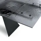 Stół do salonu 160x90 z przezroczystym blatem ze szkła młotkowanego - Martello Viadurini