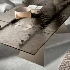 Stół do salonu 160x90 z przezroczystym blatem ze szkła młotkowanego - Martello Viadurini