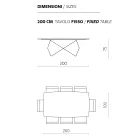 Stół do Salonu 200x100 w Fornirze Dębowym i Metalu - Krzyż Viadurini