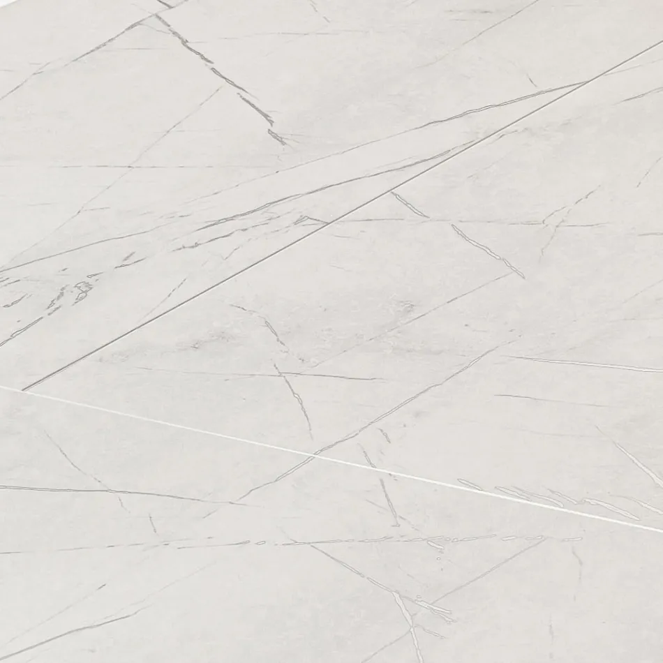 Rozkładany stół do salonu 260 lub 300 cm z metalu i HPL - Borgo Viadurini