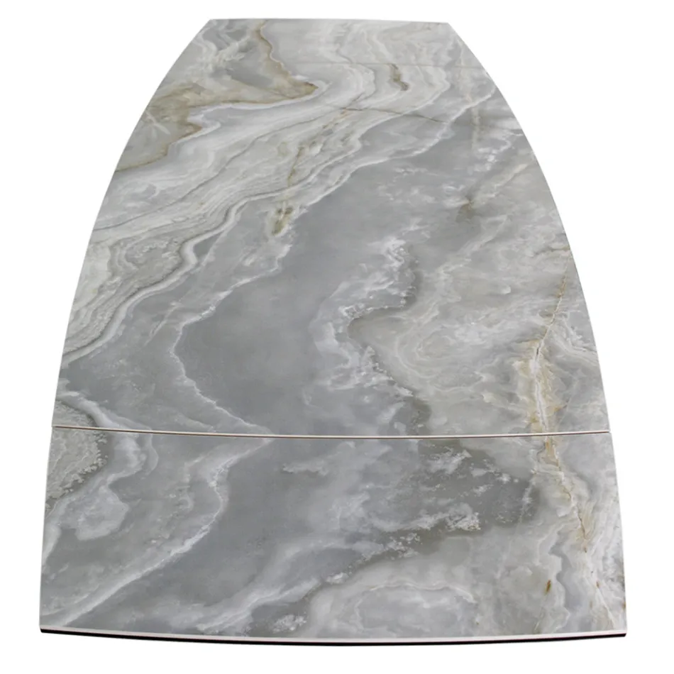 Rozkładany stół do salonu z blatem w kształcie beczki z ceramiki Made in Italy - Okulary Viadurini