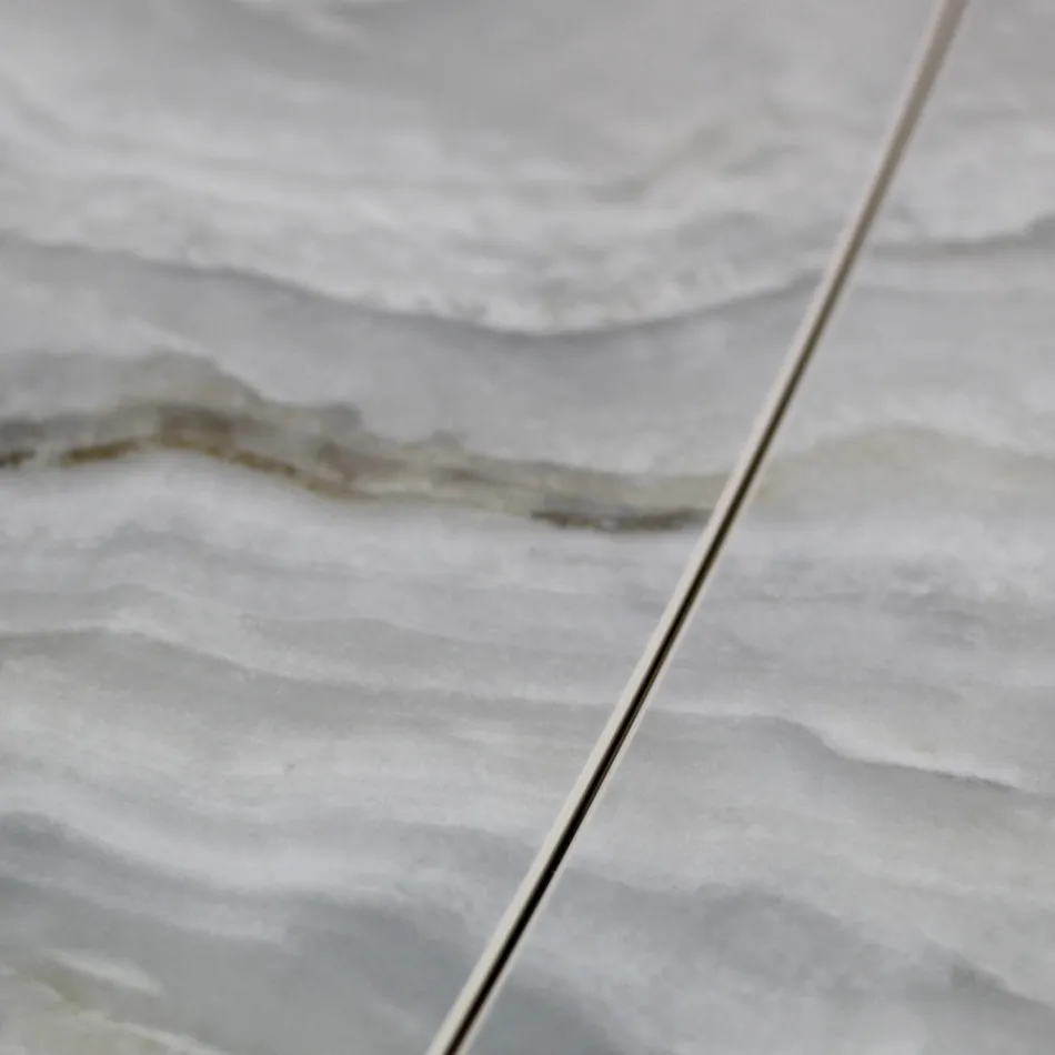 Rozkładany stół do salonu z blatem w kształcie beczki z ceramiki Made in Italy - Okulary Viadurini