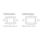 Rozkładany stół do salonu z blatem w kształcie beczki z ceramiki Made in Italy - Okulary Viadurini