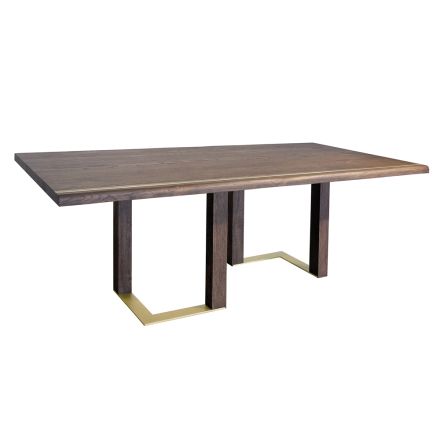 Stół do salonu ze strukturą z sękatego dębu Made in Italy - Giusy Viadurini