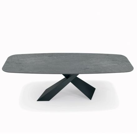 Naprawiony stół do salonu z blatem laminowanym Made in Italy - Wakacje Viadurini