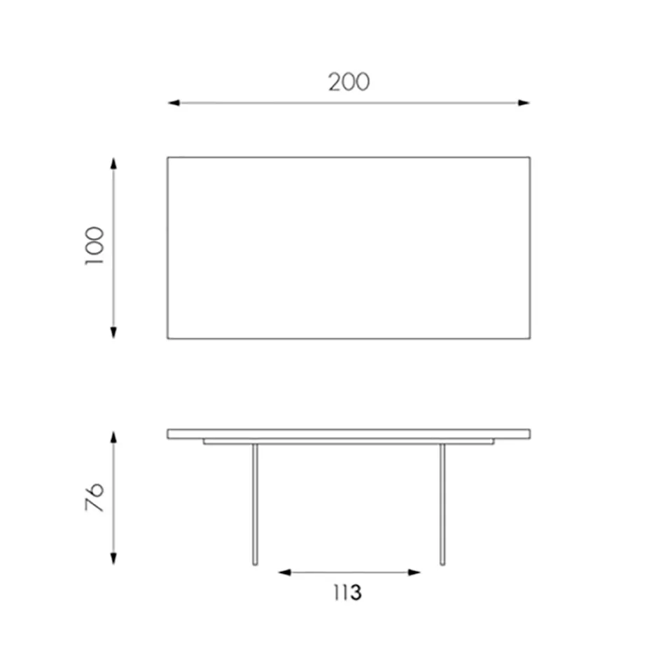 Stół do salonu z okleiną dębową i podstawą ze szkła hartowanego - Nicofisso Viadurini