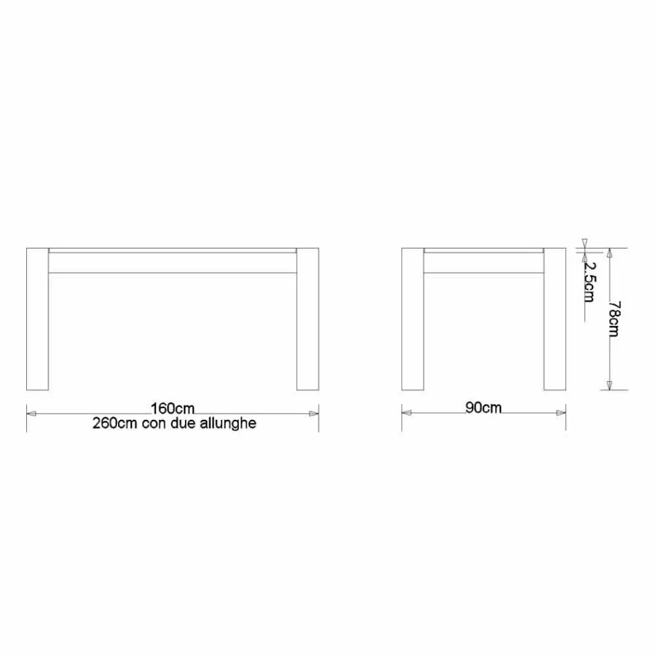 Rozkładany stół do 260 cm w kolorze dąb Jacob Viadurini