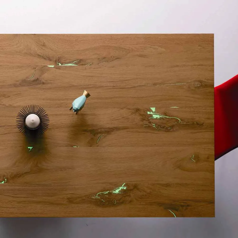 Rozkładany stół designerski do 294 cm z drewna i metalu Made in Italy - Nuzzo Viadurini