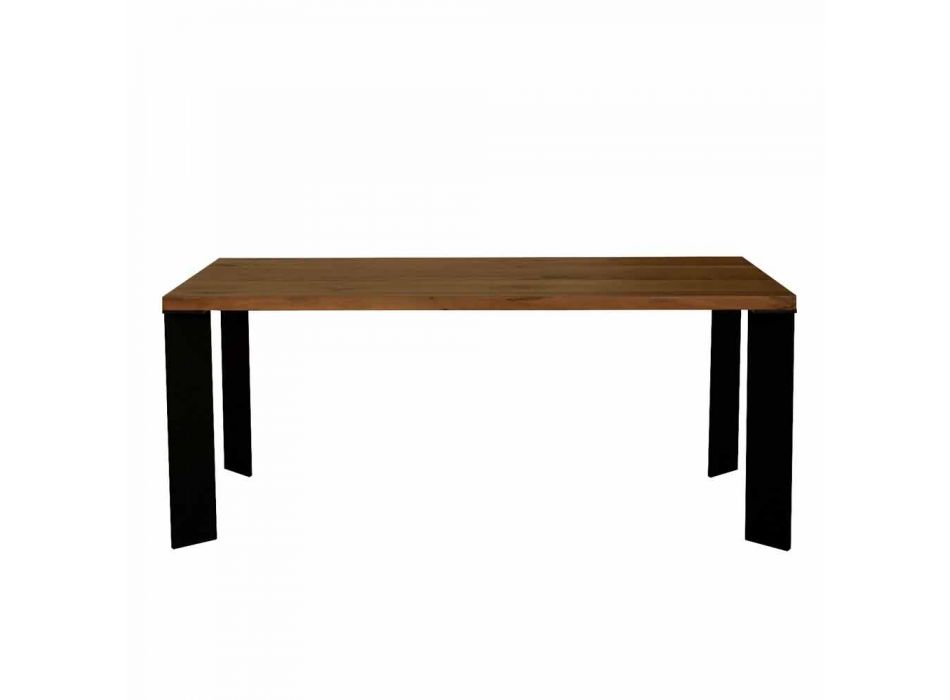 Nowoczesny stół z naturalnego drewna orzechowego, L180xP90cm, Yvonne Viadurini