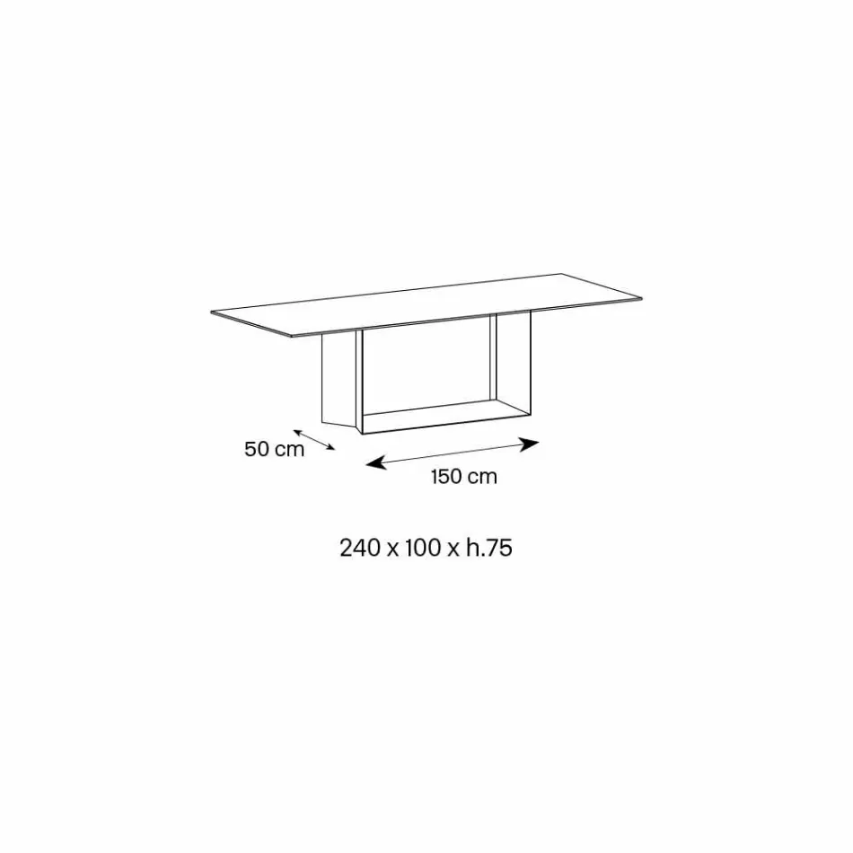 Stolik designerski wykonany z matowej ceramiki i metalu Matt Noir Desir Made in Italy - Dark Brown Viadurini