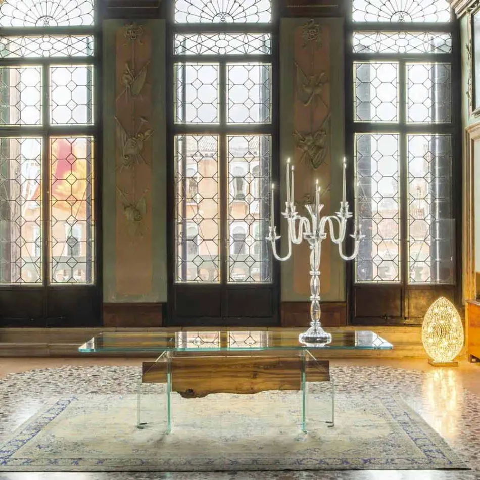 delfinów drewnianym stole projektowania i Wenecji szkła weneckiego Viadurini