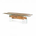Stół drewniano-szklany prostokątny design Venezia