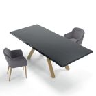 Designerski stół z drewna i stali do 12 miejsc Made in Italy – Settimmio Viadurini