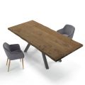 Stół projektowy z drewna i stali fornirowanej Made in Italy - Settimmio